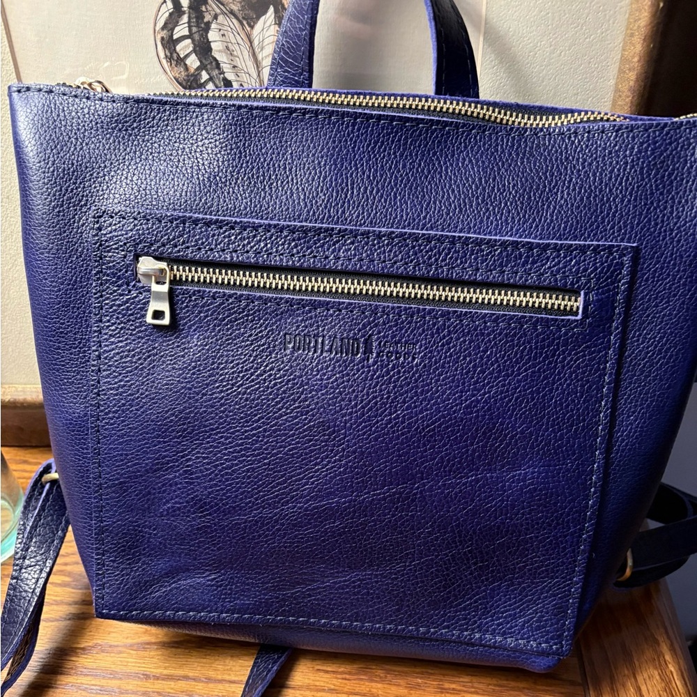Portland Leather Cobalt Sm Tote Backpack